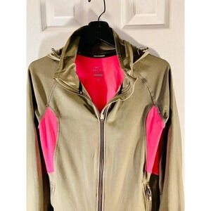 Nike Dri-Fit Full-Zip Hooded Jacket Brownish & Pink Size M